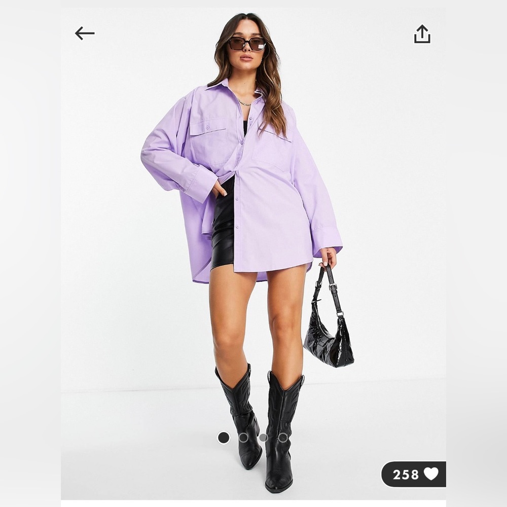 New Asos oversized purple button up shirt - Picture 1 of 6